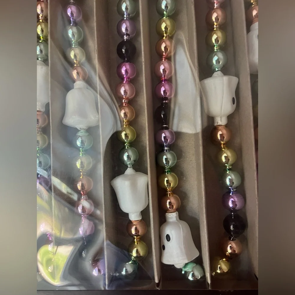Christopher Radko Rainbow Ghost Halloween Fall Shiny Brite Vintage Garland